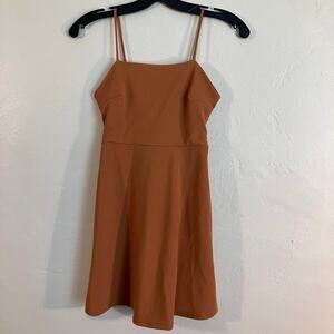 Forever 21‎ Rust Brown Spaghetti Strap Dress Tie Back
